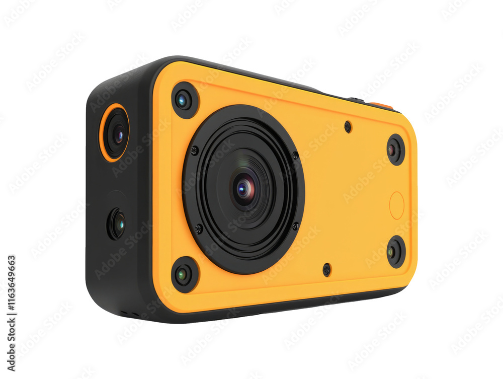 Action Camera with Stabilization Isolated on Transparent Background Action Camera with Stabilization Isolated on Transparent Background