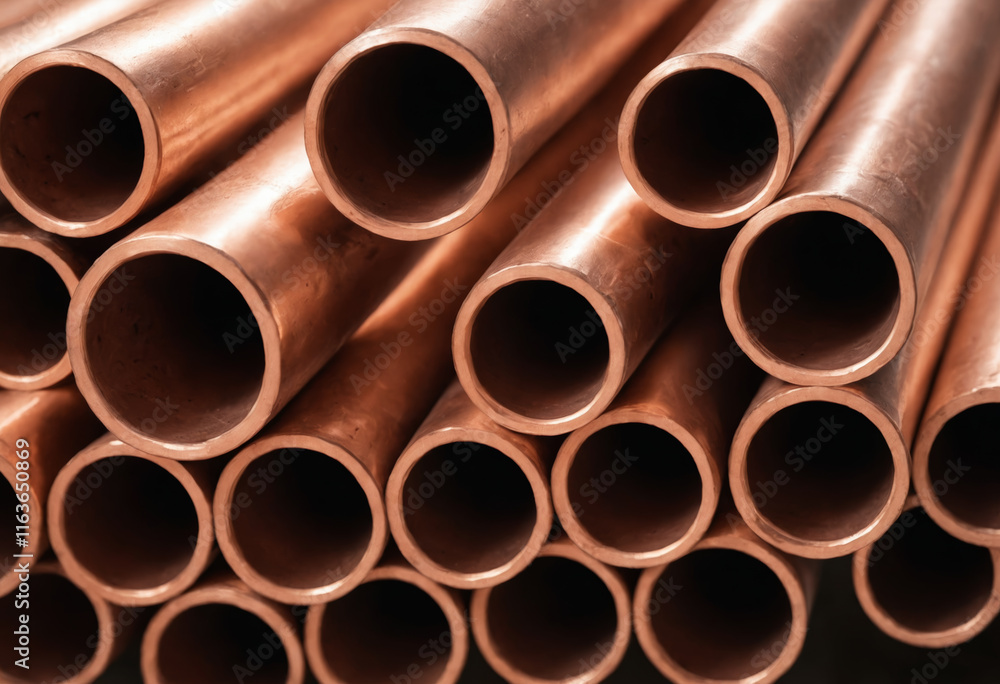 Many brass metallic pipes, rods and poles stacked.