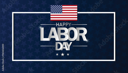 Happy Labor Day wallpaper with shapes and typography, banner, card, poster, template. Labor Day, Modern background