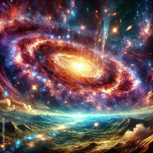 Cosmic Horizon The edge of the visible universe with galaxies st