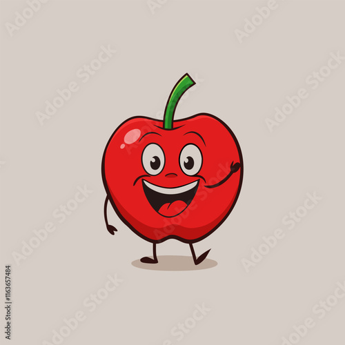 funny apple vector illustration