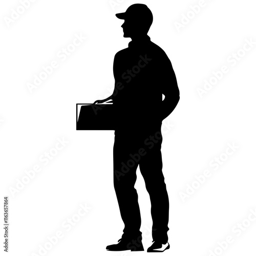 Modern Delivery Boy Silhouette – Download for E-commerce Designs