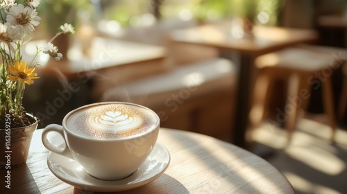 Barista crafting the perfect cup of coffee photo