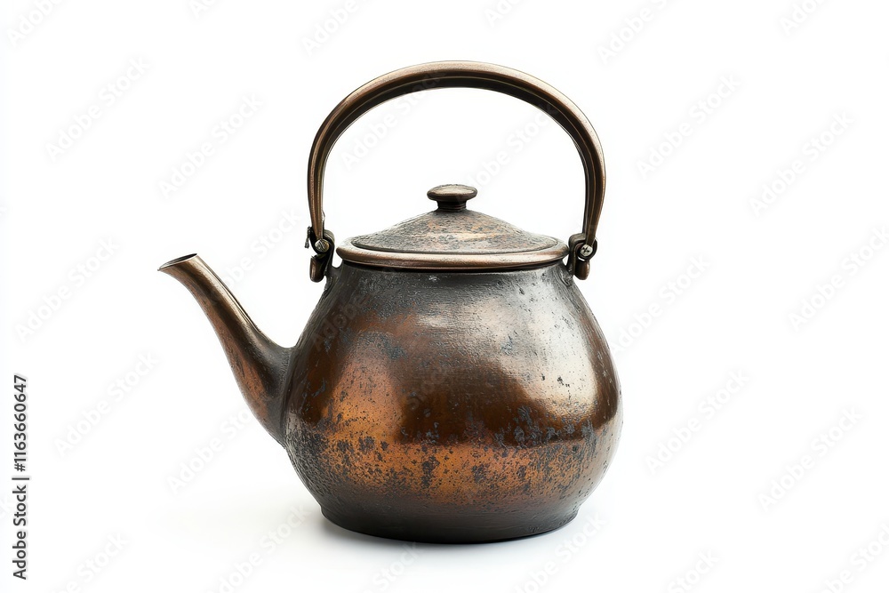Isolated steel kettle or teapot on white background with clipping path Design feature Fo Isolated steel kettle or teapot on white background with clipping path Design feature Fo