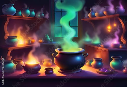 burning stove in the kitchen