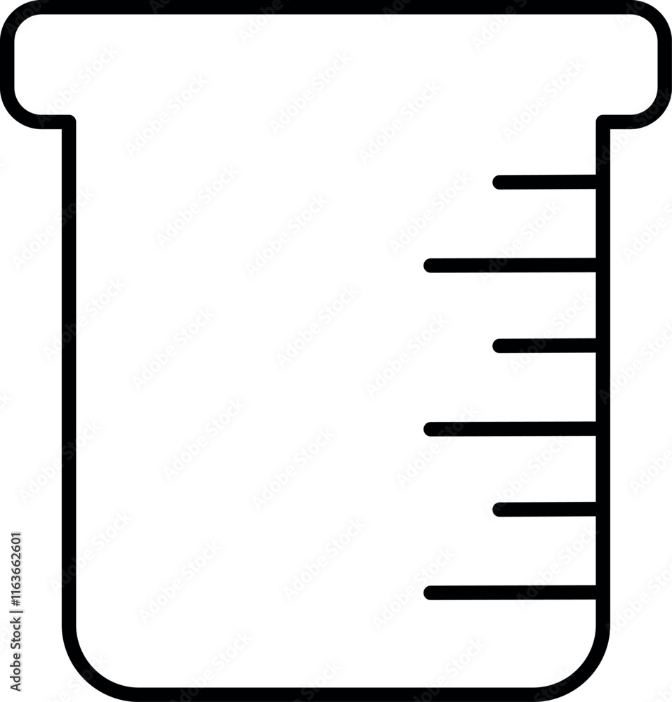 Outline Measuring Beaker Vector Line Art Outline Measuring Beaker Vector Line Art