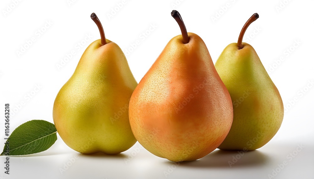 Fresh and ripe pears isolated on white background Fresh and ripe pears isolated on white background