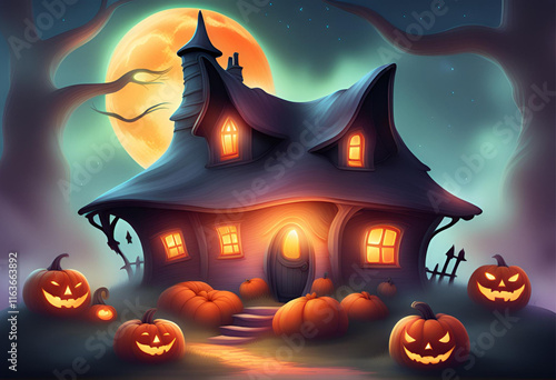 halloween background with pumpkins