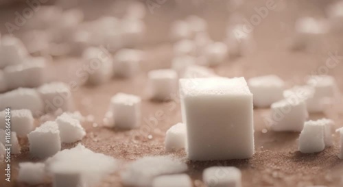 Crushed Sugar Cube with Spilling Granules