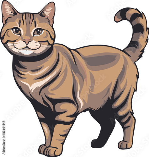 american shorthair cat vector illustration white background