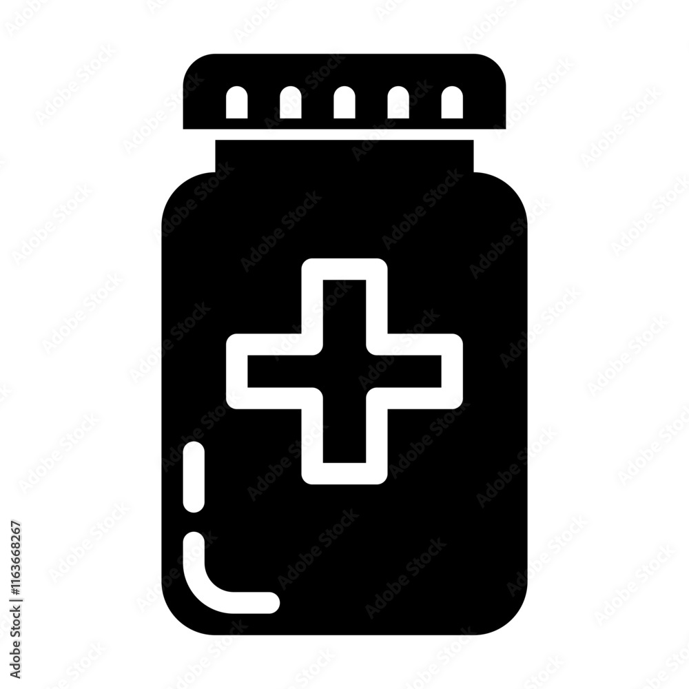 Fototapeta premium medicine bottle glyph style