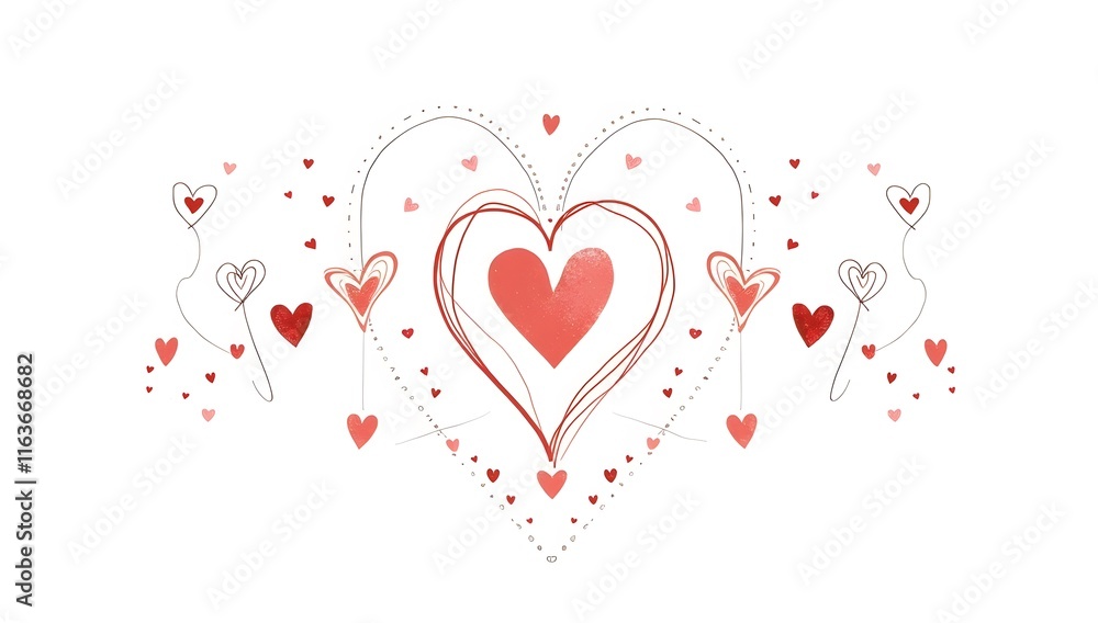 Valentine's Day Heart Pattern Vector Illustration - Perfect for Romantic Cards and Wedding Invitations Valentine's Day Heart Pattern Vector Illustration - Perfect for Romantic Cards and Wedding Invitations