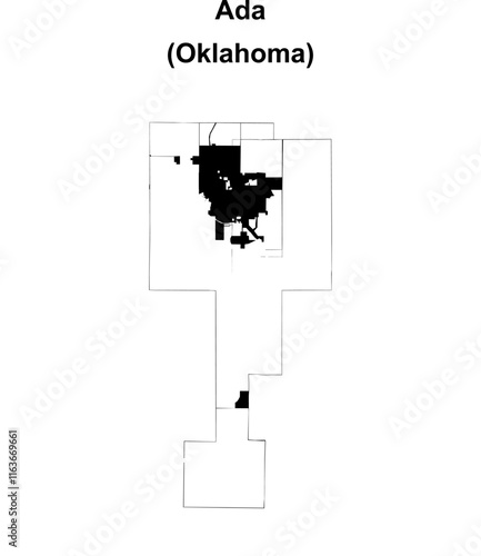 Ada (Oklahoma) blank outline map