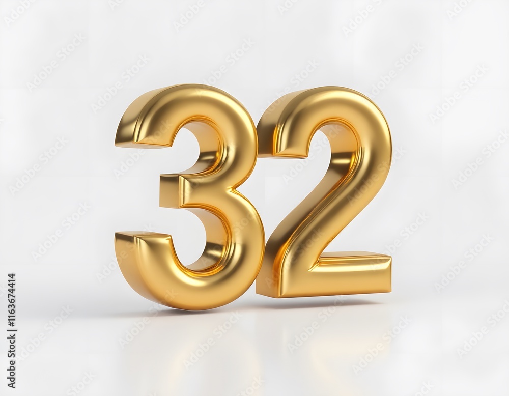 Golden Number Thirty-Two: Elegant 3D Rendering Golden Number Thirty-Two: Elegant 3D Rendering