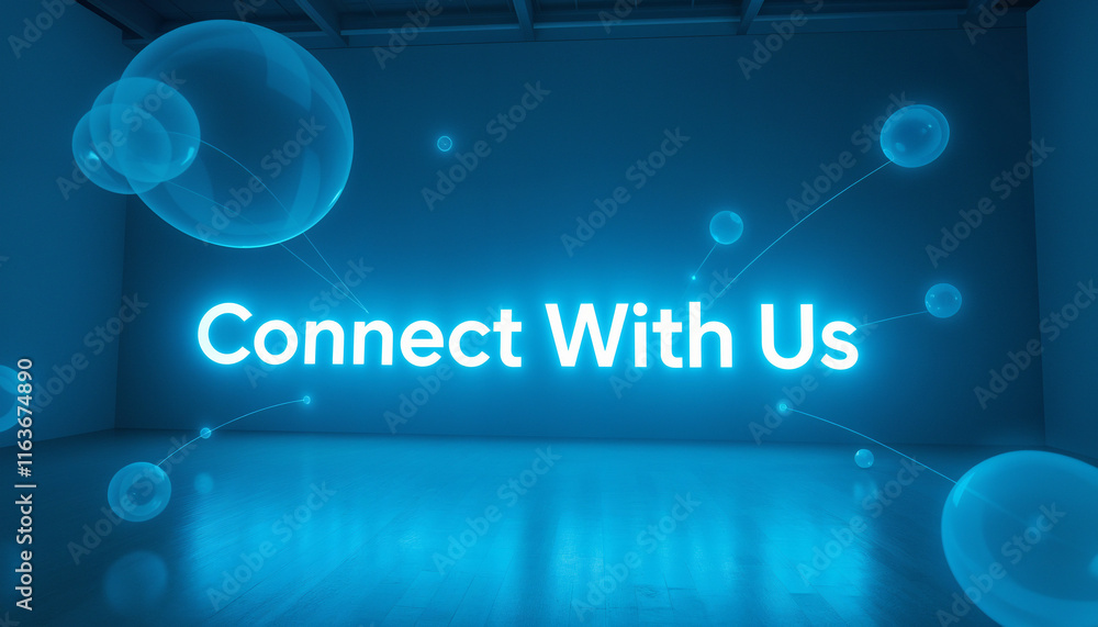 Connect With Us glowing text banner on a modern communication background Connect With Us glowing text banner on a modern communication background