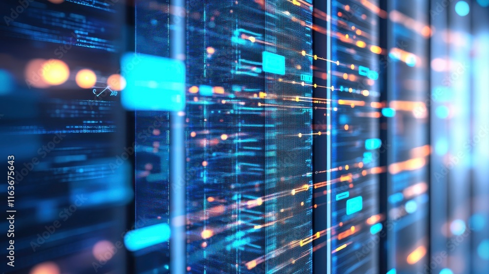 Futuristic Machine Learning Server Interface Futuristic Machine Learning Server Interface