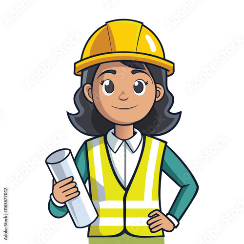 "Empowered Women in Construction: Vector Illustration"