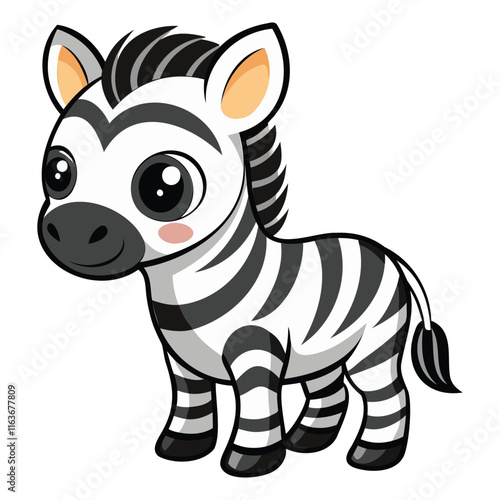 "Playful Cartoon Zebra - Vector Illustration"