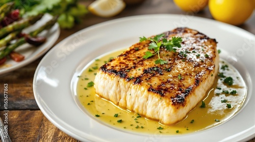 Seared Swordfish Steak with Lemon Butter and Herbs photo