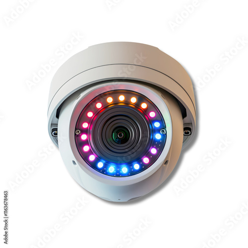 Colorful dome security camera with advanced LED lighting