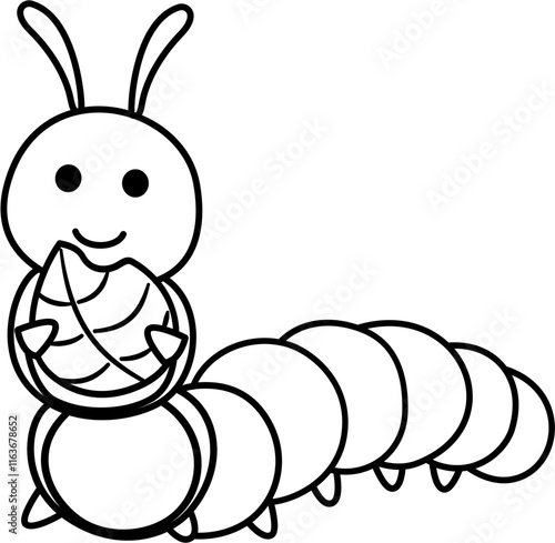 caterpillar cartoon doodle lineart