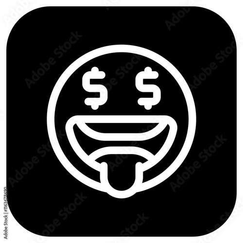 Editable greedy face expression emoticon vector icon. Part of a big icon set family. Part of a big icon set family. Perfect for web and app interfaces, presentations, infographics, etc