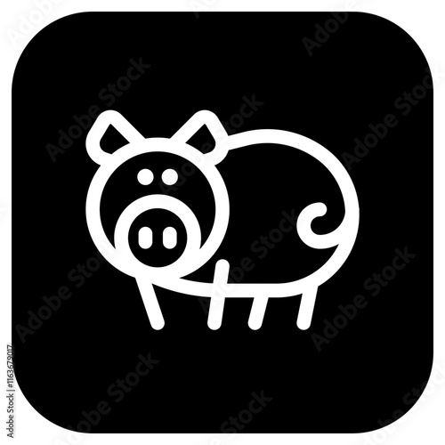 Editable pig, sow, boar vector icon. Animal, farm, livestock. Part of a big icon set family. Perfect for web and app interfaces, presentations, infographics, etc
