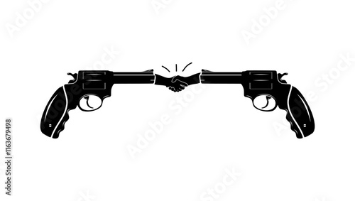 temporary truce, black isolated silhouette