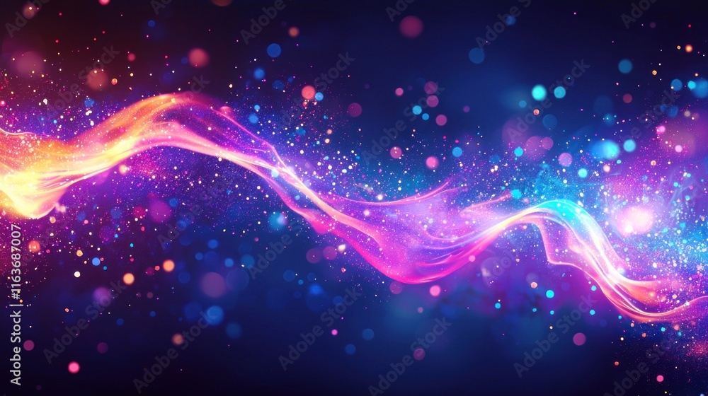 Obraz premium Cosmic Energy Flow: Abstract Art of Vibrant Nebula