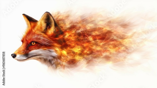 Wallpaper Mural Creative Fox Illustration with Flames and Motion Blur Effect Torontodigital.ca