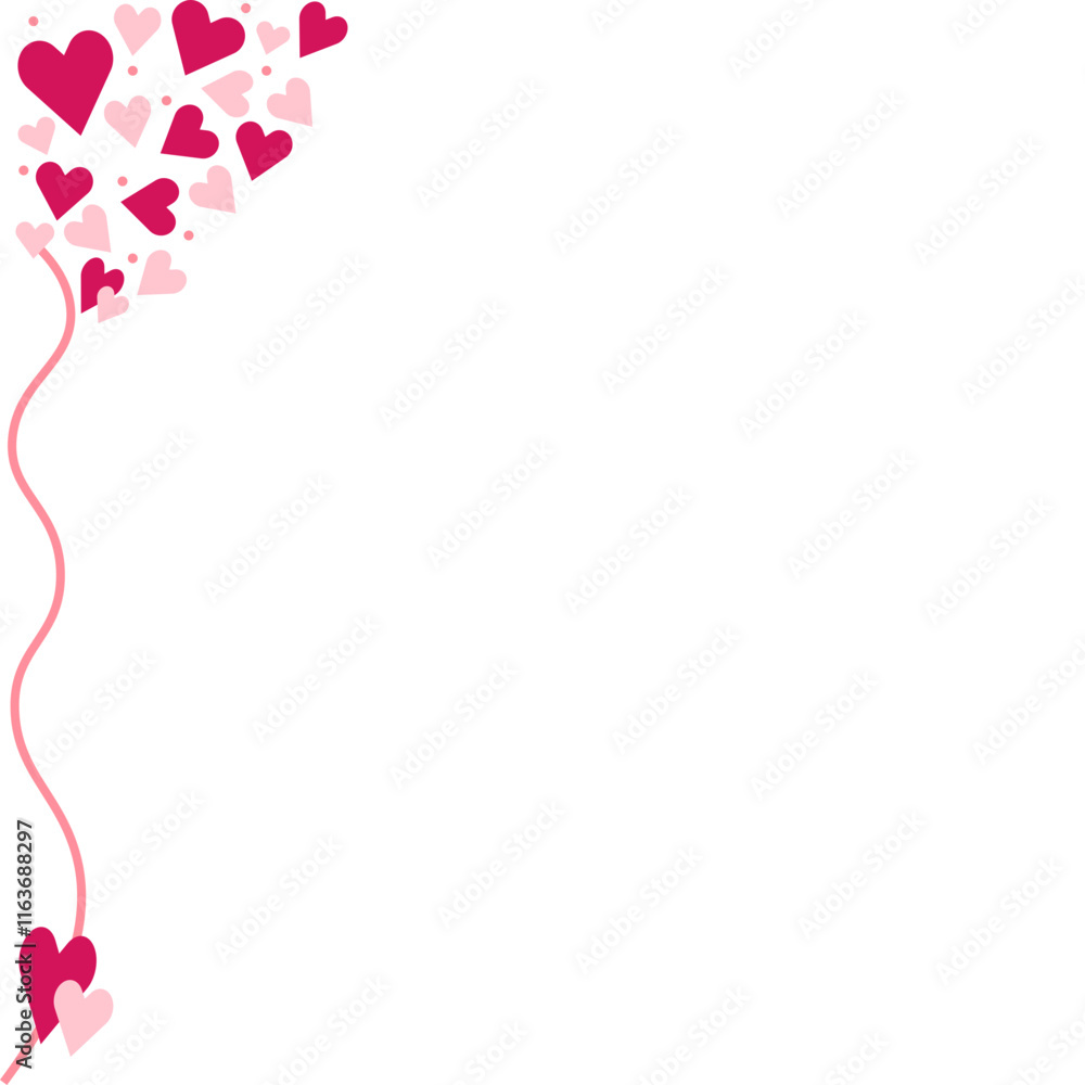 Obraz premium Valentine Heart Border Corner