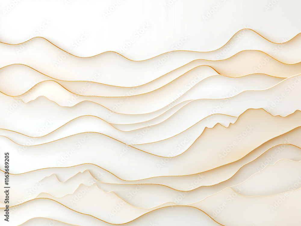 Fototapeta premium Luxury gold abstract line art background vector. Mountain topographic map background with golden lines texture