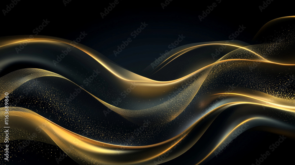Gilded Waves of Light: A Festive and Luxurious Backdrop