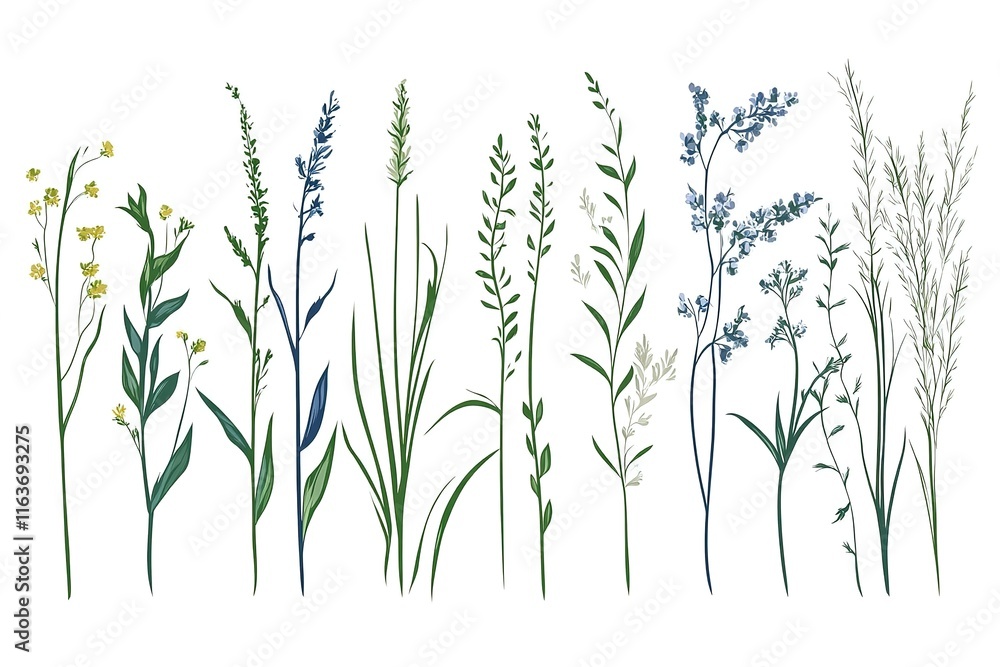 Obraz premium Elegant Collection of Wildflowers and Grasses