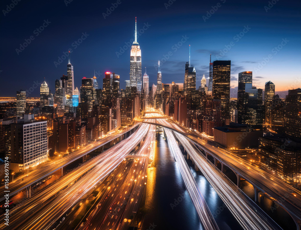 Naklejka premium 都会の夜景