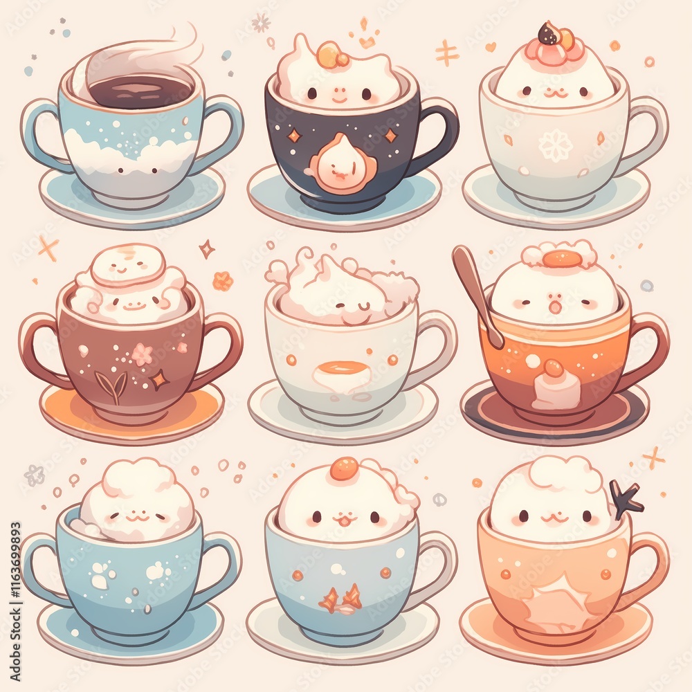 Kawaii Mug Collection: Adorable and Whimsical Coffee Cup Characters Kawaii Mug Collection: Adorable and Whimsical Coffee Cup Characters