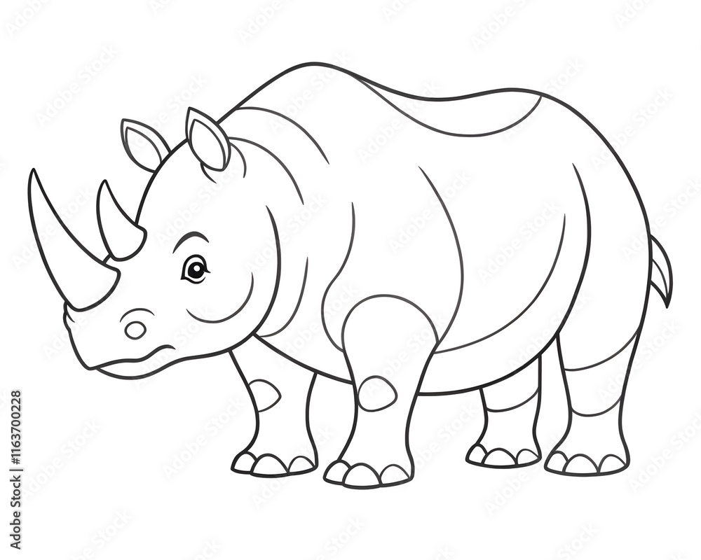 Obraz premium coloring page with rhino 