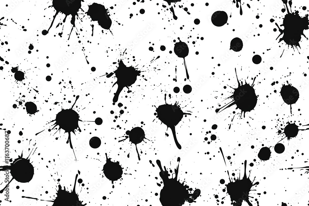 Abstract Black Ink Splashes on White Background Abstract Black Ink Splashes on White Background