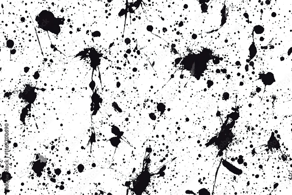 Abstract Black Ink Splatters on White Background Abstract Black Ink Splatters on White Background