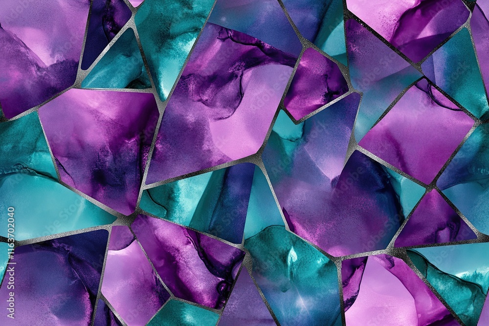 Abstract Geometric Pattern with Purple and Teal Colors Abstract Geometric Pattern with Purple and Teal Colors