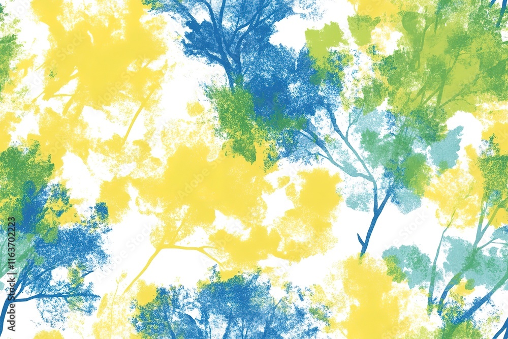 Abstract Watercolor Trees Pattern on White Background Abstract Watercolor Trees Pattern on White Background