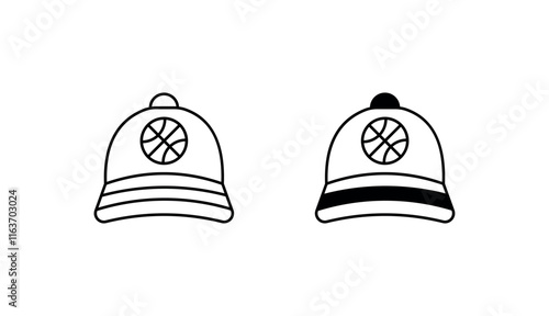 Basketball cap icon design with white background stock illustration