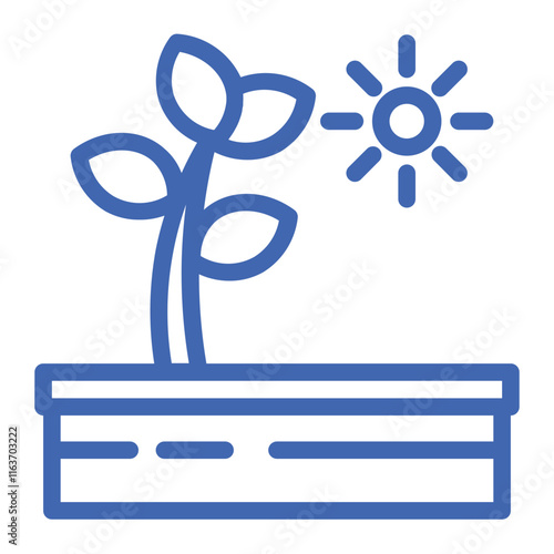 plants and sun color icon