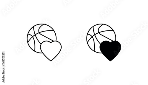 backetball love icon design with white background stock illustration photo