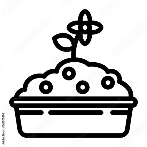 flower pot line icon