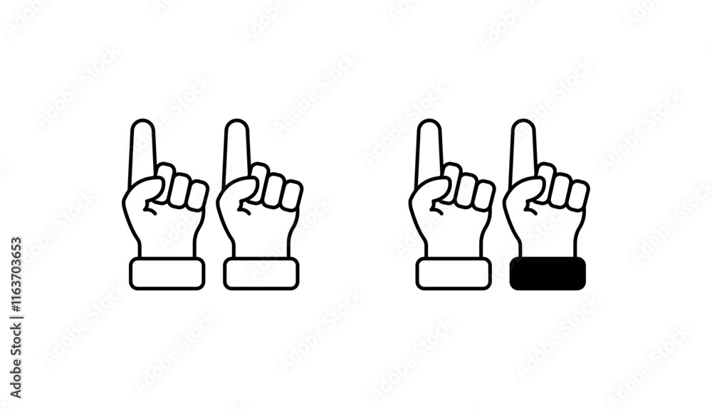 Obraz premium Hand Foam supporter icon design with white background stock illustration
