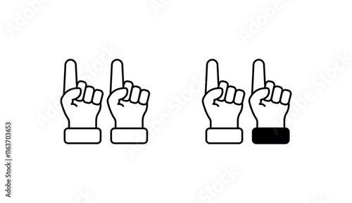 Hand Foam supporter icon design with white background stock illustration
