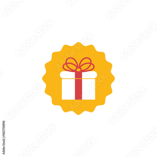 Gift icon. Vector gift box symbol. Birthday present, Christmas gift icon. Illustration of a wrapped present box icon.