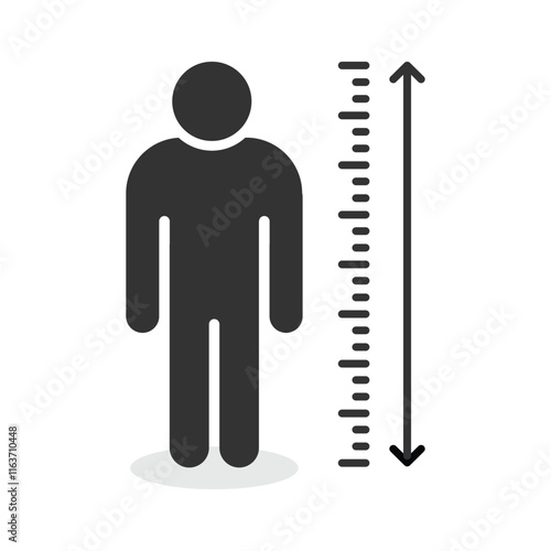 Measurement height human tall icon isolated vector illustration.