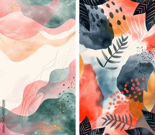 abstract watercolor background with watercolor painting. background with flowers